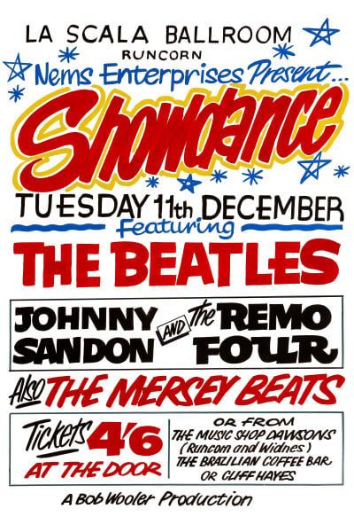 Image of THE BEATLES LIVE IN RUNCORN GIG POSTER 1962