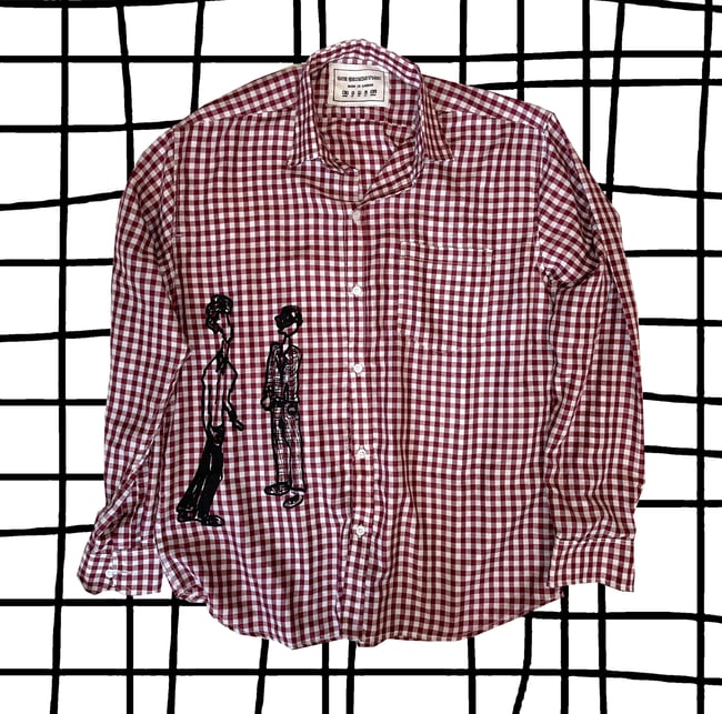 " SMALL TALK" MAROON CHECK