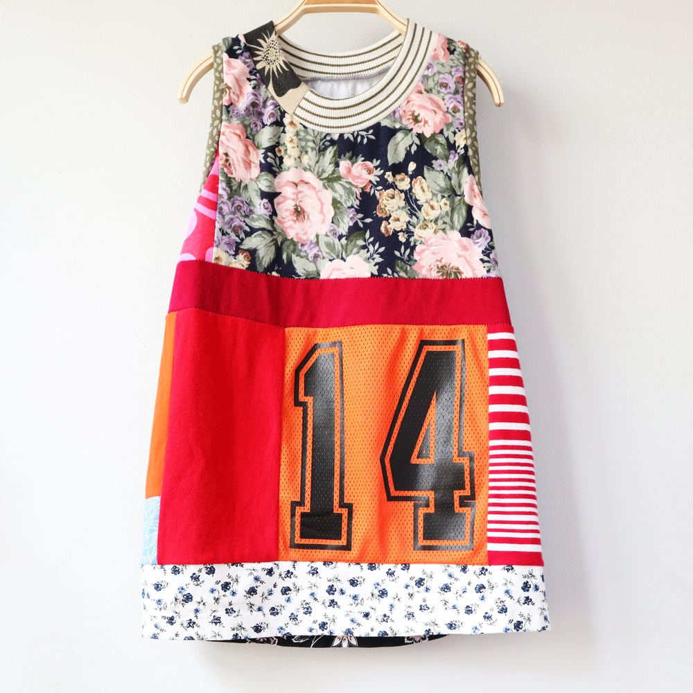 Image of floral grunge fourteen orange size 14 14th teen sleeveless teenager birthday bday tank top shirt 