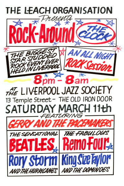 Image of THE BEATLES AT THE OLD IRON DOOR CONCERT POSTER 1961