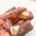 Love and Good Vibes Crystal Travel Set: Carnelian, Citrine, Quartz, Rose Quartz 