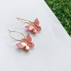 Pearly Butterfly Earrings - Pink Tones