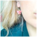 Pearly Butterfly Earrings - Pink Tones