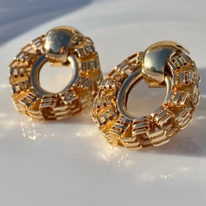 Image of NYA Abstract Open Circle Gold Earrings 