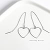 Sterling open heart threader earrings