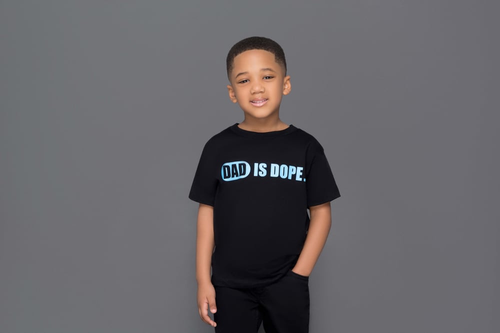 DAD IS DOPE TEE - Blue & Black