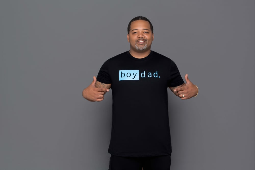 BOY DAD TEE - Blue & Black 