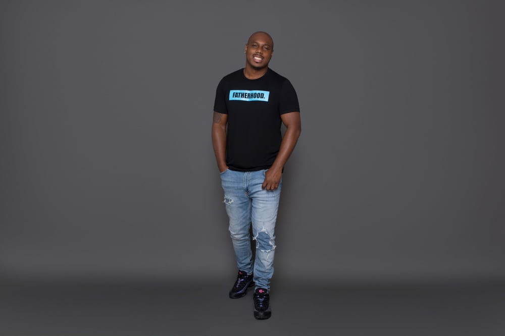 FATHERHOOD TEE - Blue & Black