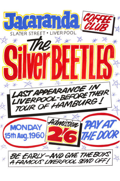 Image of THE SILVER BEETLES AT THE JACARANDA CLUB CONCERT POSTER 1960