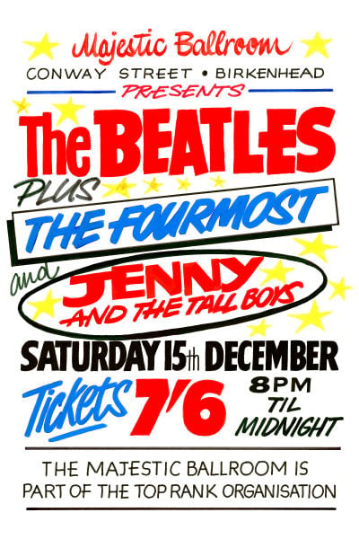 Image of THE BEATLES MAJESTIC BALLROOM BIRKENHEAD CONCERT POSTER 1962