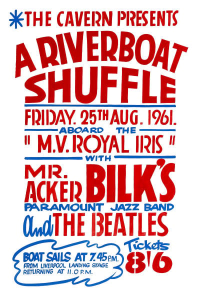 Image of THE BEATLES 'RIVERBOAT SHUFFLE' CONCERT POSTER 1961