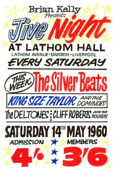 Image of THE BEATLES AT LATHOM HALL SEAFORTH CONCERT POSTER 1962