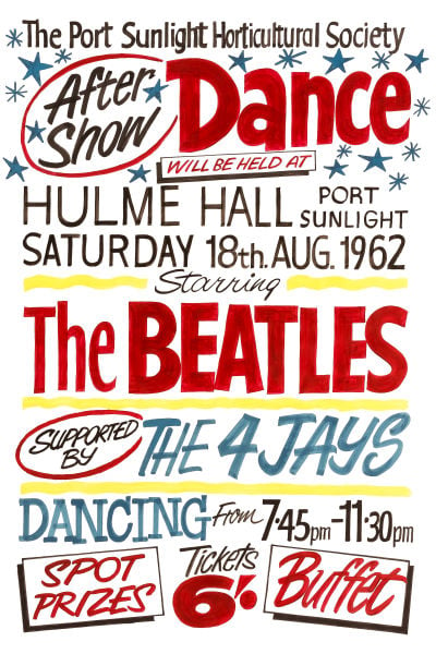 Image of THE BEATLES AT HULME HALL CONCERT POSTER 1962