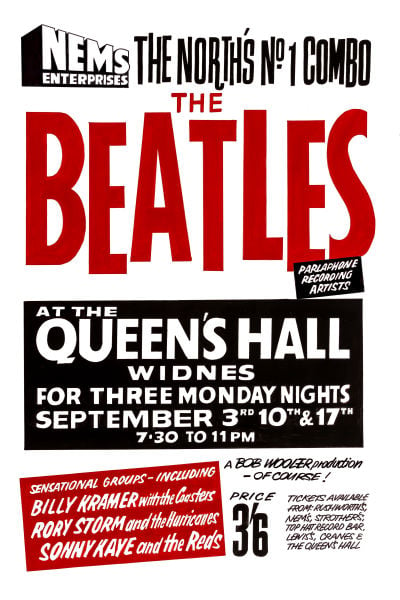 Image of THE BEATLES AT THE QUEENS HALL CONCERT POSTER 1962