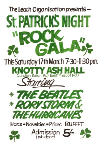 Image of THE BEATLES ST. PATRICKS NIGHT ROCK GALA POSTER 1962