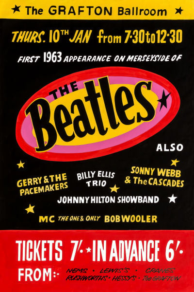 Image of THE BEATLES AT THE GRAFTON BALLROOM CONCERT POSTER 1963