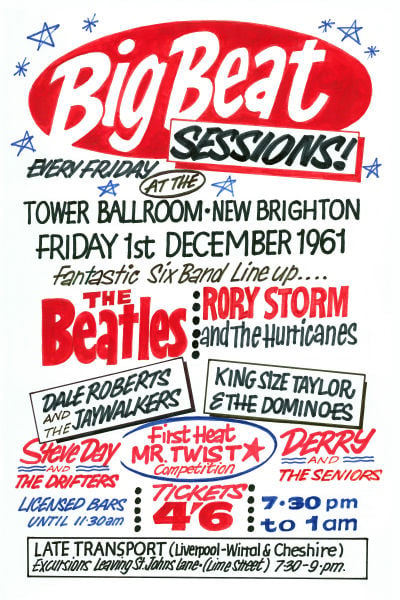 Image of THE BEATLES 'BIG BEAT SESSIONS' CONCERT POSTER 1961