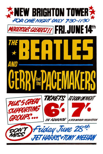 Image of THE BEATLES AT THE TOWER BALLROOM CONCERT POSTER 1963