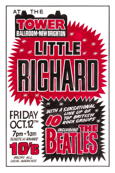 Image of THE BEATLES & LITTLE RICHARD CONCERT POSTER 1962