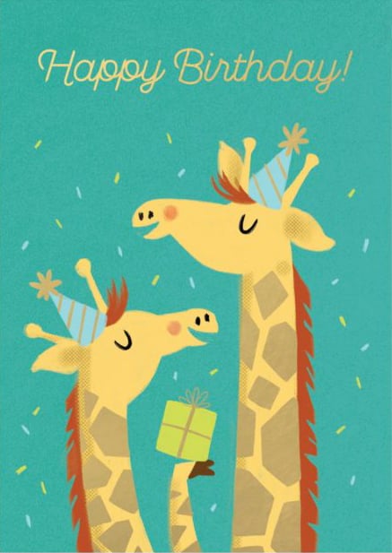 Image of Giraffe Birthday Card