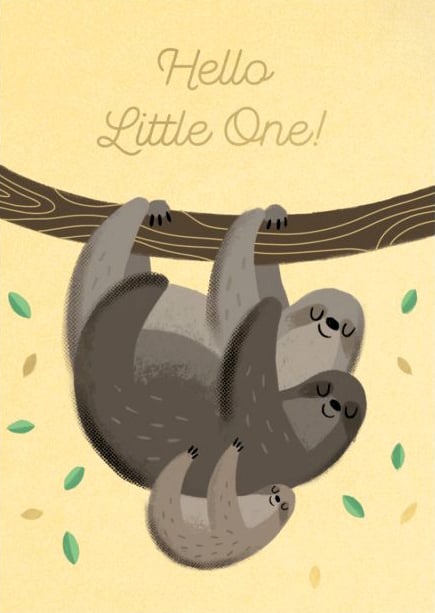 Image of Sloth New Baby Card