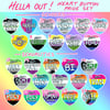 Hella Out! Pride Heart Buttons!