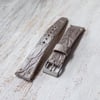 20mm Vintage Style Crocodile Strap In Gravel