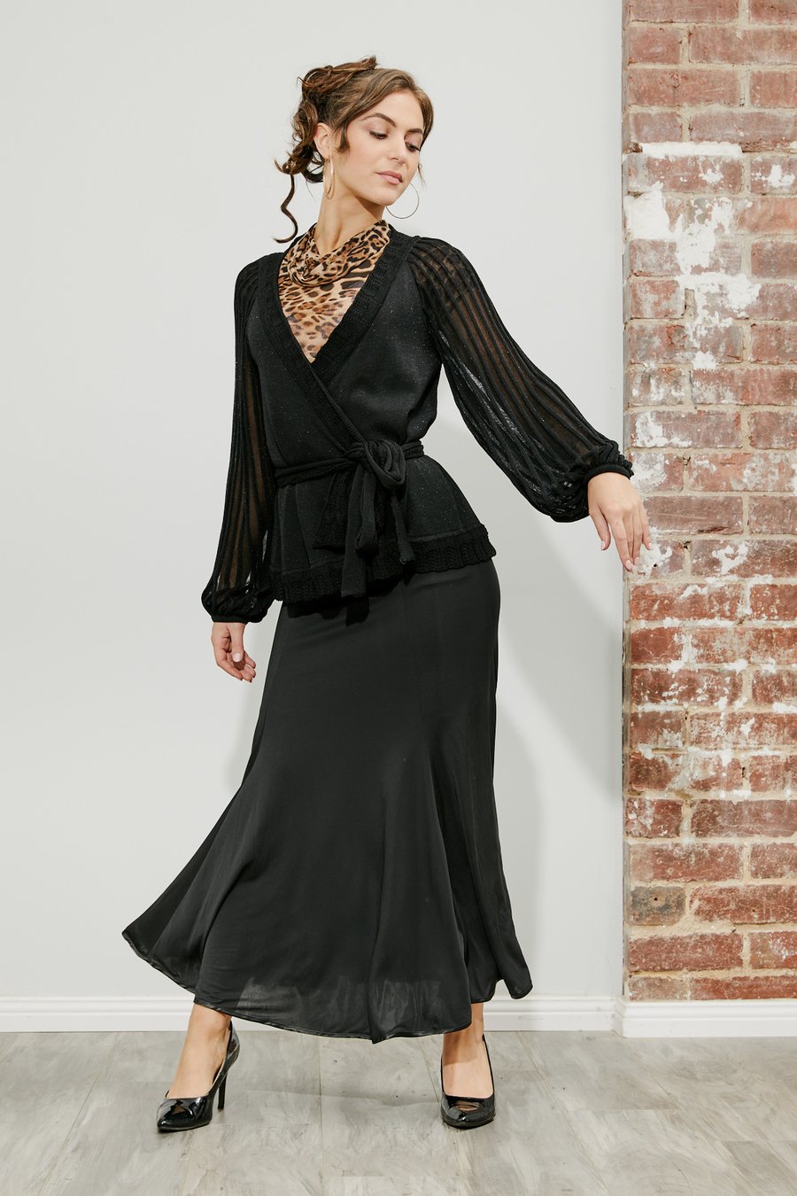 Image of Ballroom Panel Skirt - Black (J3196) Dancewear latin ballroom
