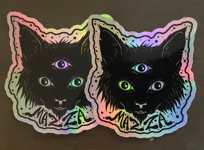Image of Mazza Trippy Cat Holographic Stickers