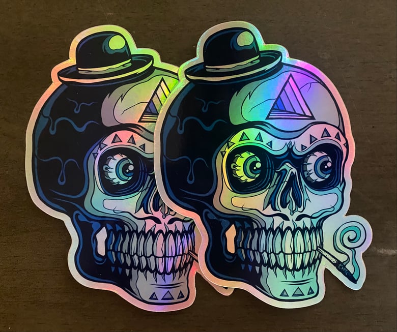 Image of Mazza Giant Skull Holographic Stckers