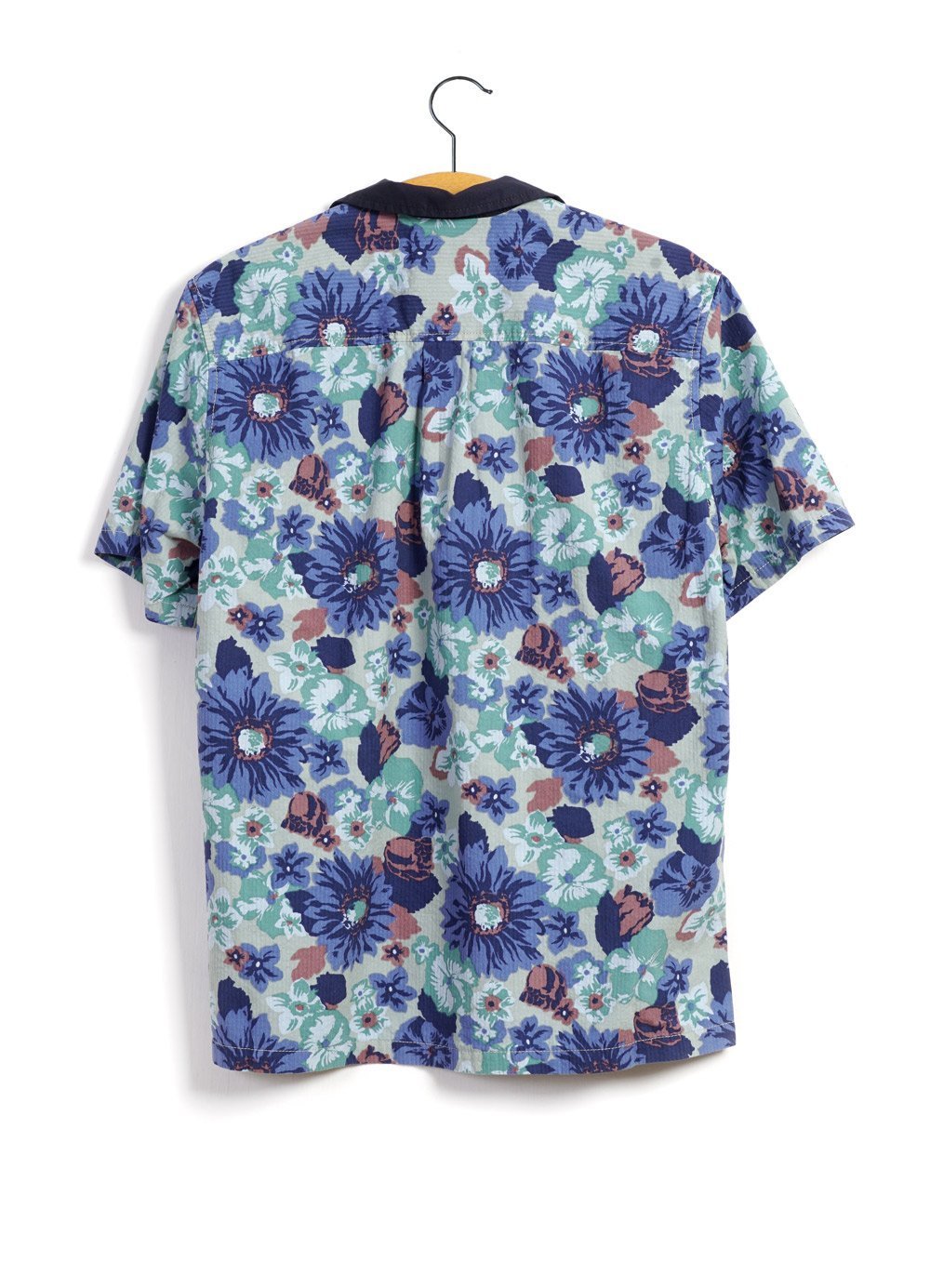Hansen Garments PHILLIP | Short Sleeve Pull-On Shirt | flower/navy, indigo/stripe