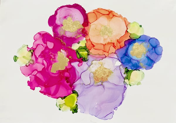 Image of ‘Pansie’ A3 print with gold foil