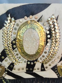 Image 5 of Yellowstone cross over body bag fringes / Moroccan stone ZEBRA