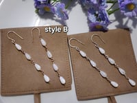 Image 1 of Mother of Pearl Dangle Earring| Wedding Bridal Earrings| 14k Gold-filled | Sterling Silver Earrings