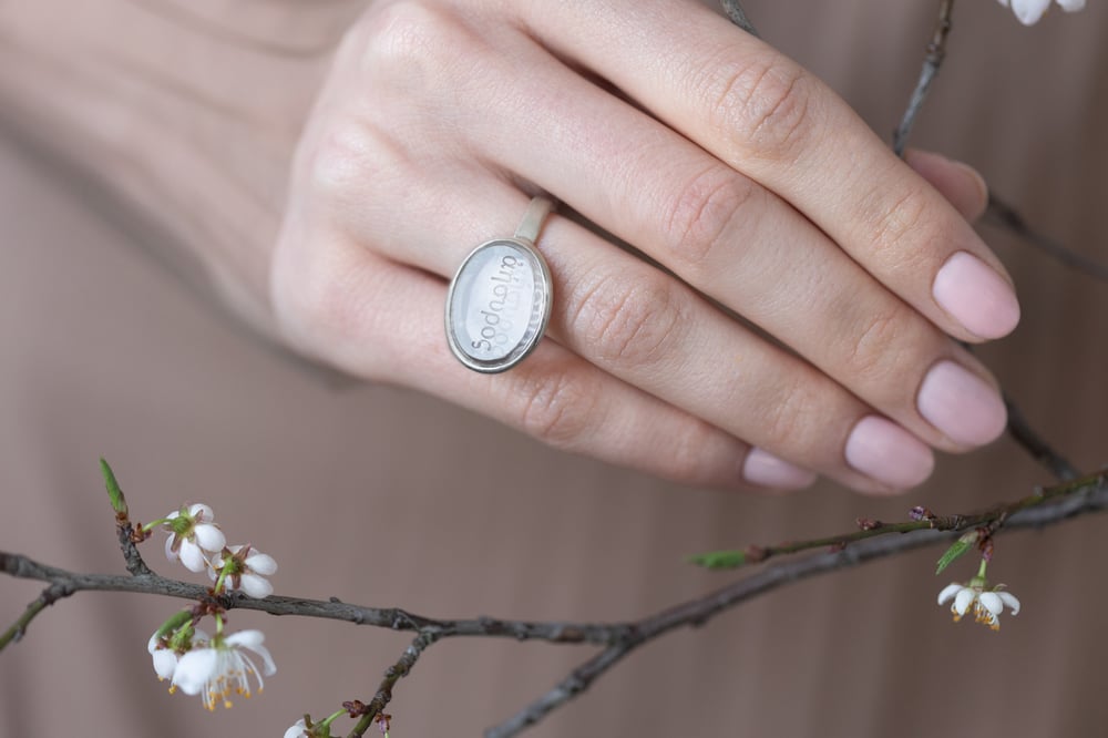 Image of "Light as breath" silver ring with topaz · ἀήσυρος ·