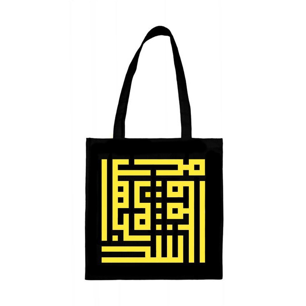 Image of Tote bag - Yellow calligraffiti 