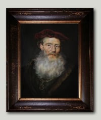 Image 1 of Portrait of a bearded man with a velvet hat