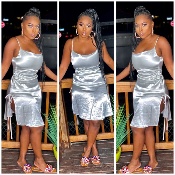 Image of White silk dress 