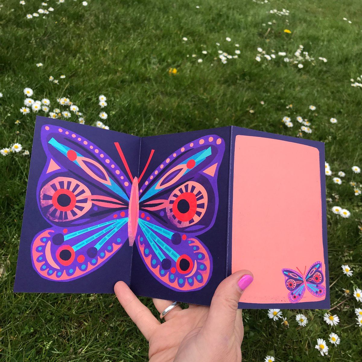 Butterfly cards - set of 5)