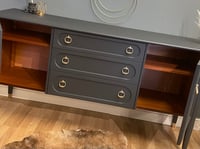 Image 5 of G Plan sideboard in dark grey & gold