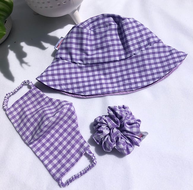 Multiple colours* Gingham reversible bucket hat 