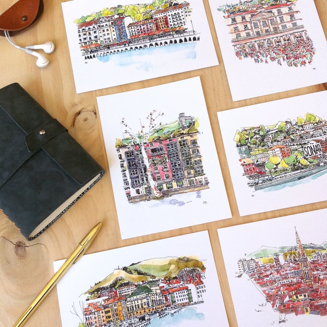Pack postales "Apuntes de Bilbao" / "Bilbao sketches" postcards pack