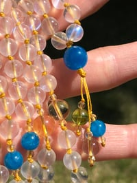 Image 2 of Blue Moonstone Mala with Apatite, Brazilian Citrine, and Gem Peridot