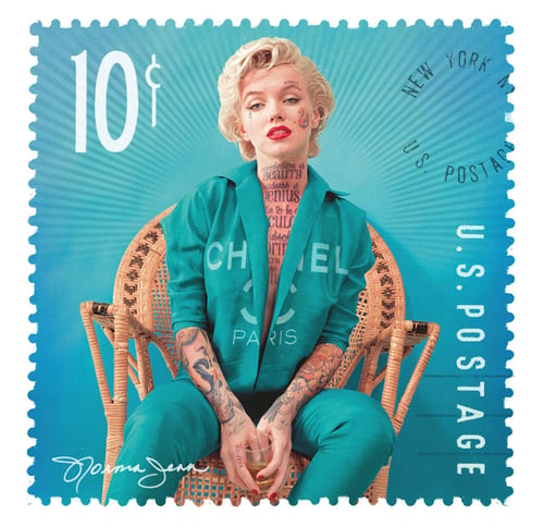 Image of Inked Monroe US Stamp