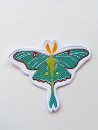 Image 2 of Mystical Luna Moth Embroidered patch.