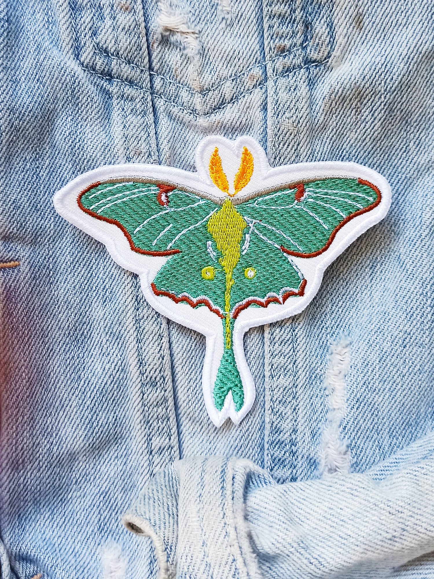 Image of Mystical Luna Moth Embroidered patch.