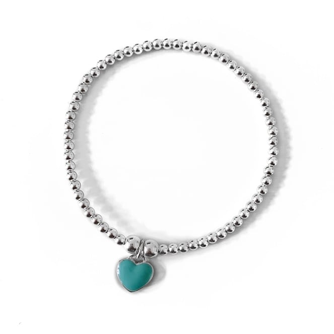 Image of Sterling Silver Turquoise Heart Bracelet