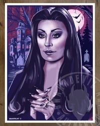 Morticia Addams (Anjelica Huston) The Addams Family Art print 9x12 in.