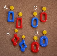 Image 1 of Mismatch primary color earrings