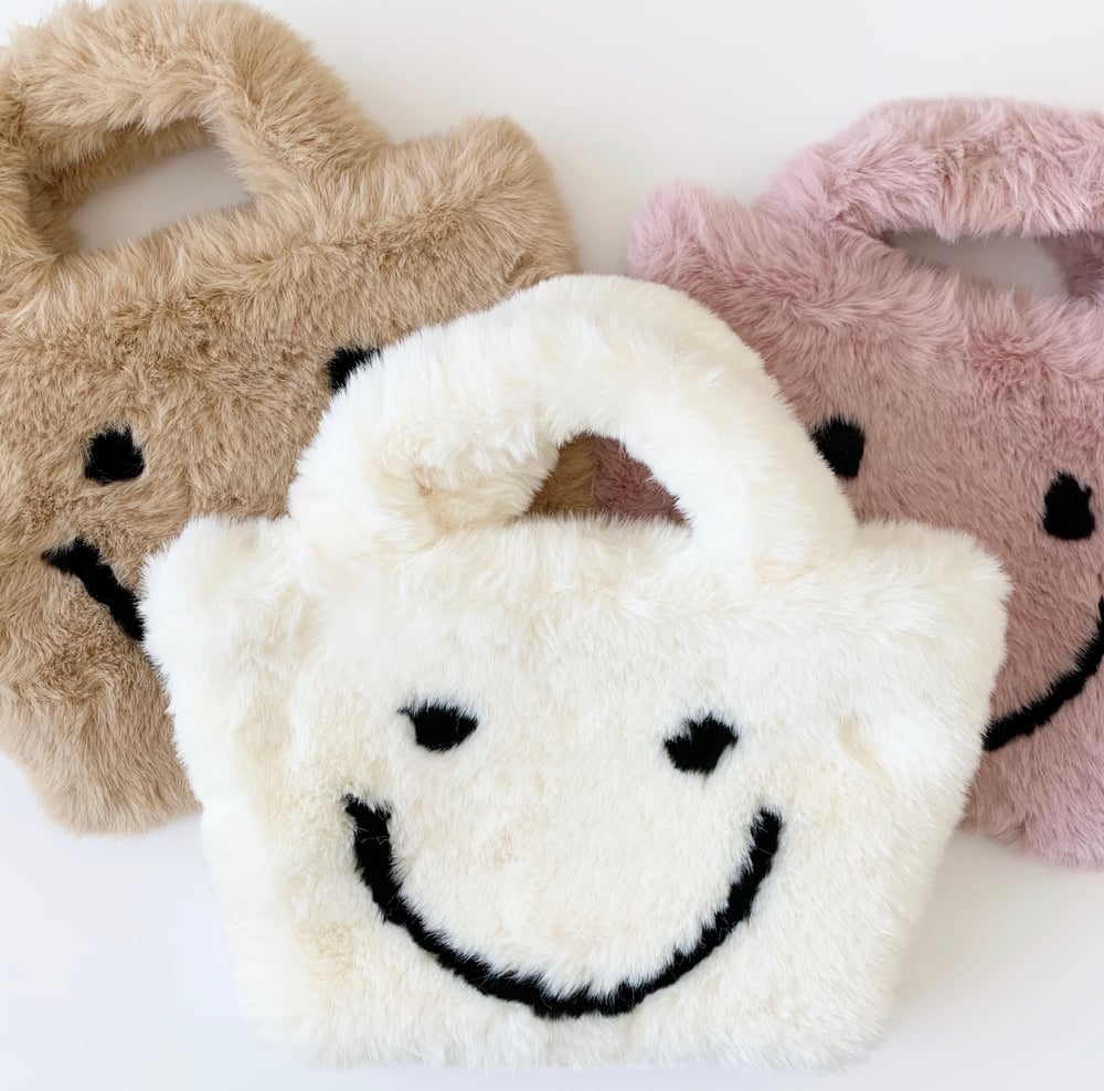 Image of Fuzzy Smiley Purse 